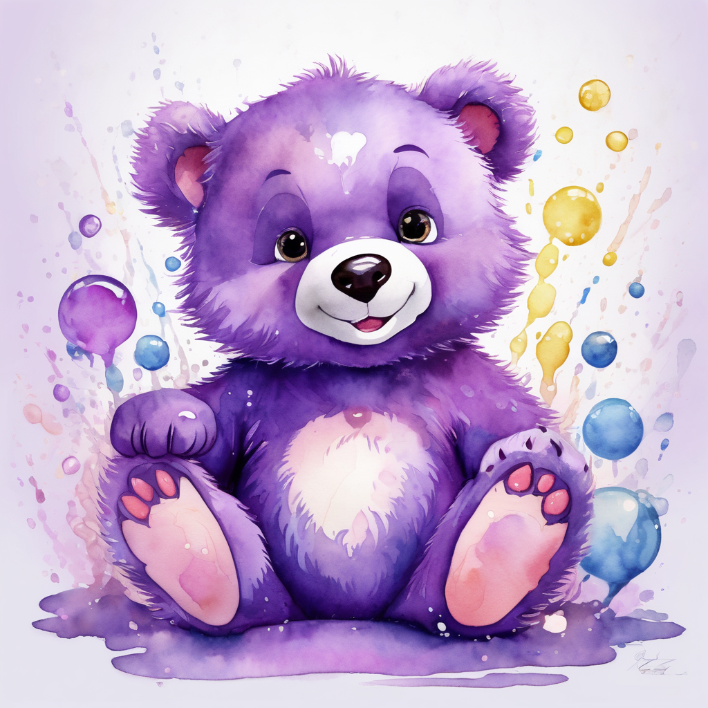 Story illustration: Benny the Purple Bear’s Bubble Adventure!